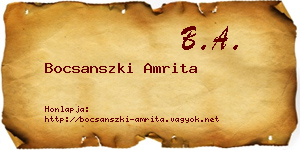 Bocsanszki Amrita névjegykártya